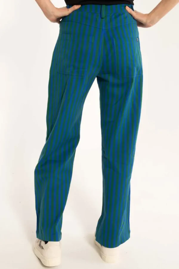 Danedaisy Light Canvas Pants Dark Pine/Deep Blue