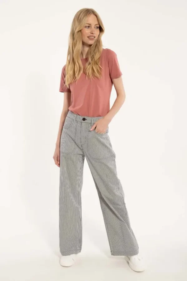 Danedaisy Light Canvas Pants Milkboy Stripe