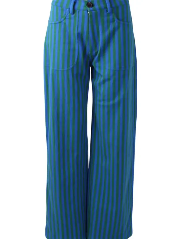 Danedaisy Light Canvas Pants Dark Pine/Deep Blue