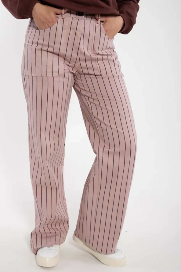 Danedaisy Stretch Canvas Pants Rose Beige/Dk Navy
