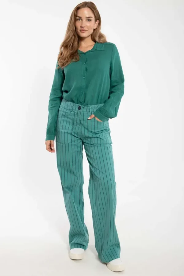 Danedaisy Stretch Canvas Pants Dk Navy/Verde