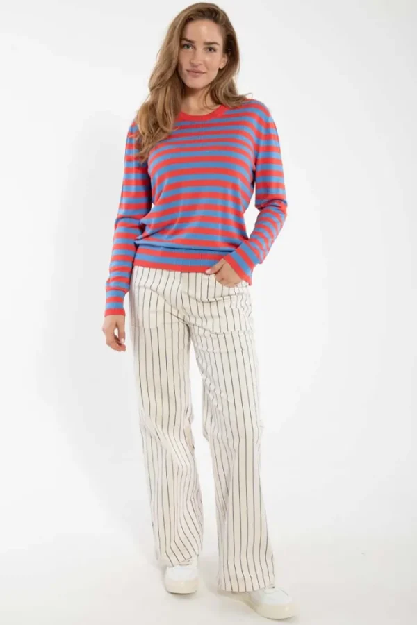 Danedaisy Stretch Canvas Pants Chalk/Dk Navy