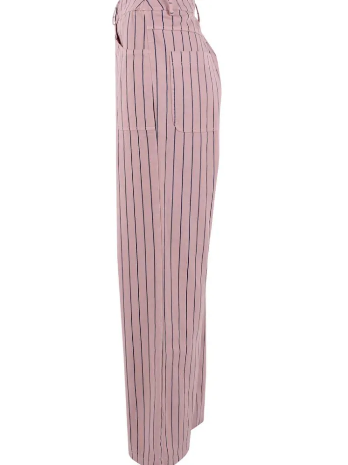 danedaisy_stretch_canvas__4.webp Danedaisy Stretch Canvas Pants Rose Beige/Dk Navy