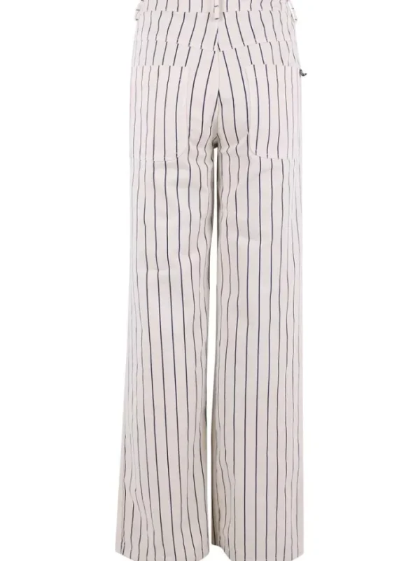 Danedaisy Stretch Canvas Pants Chalk/Dk Navy