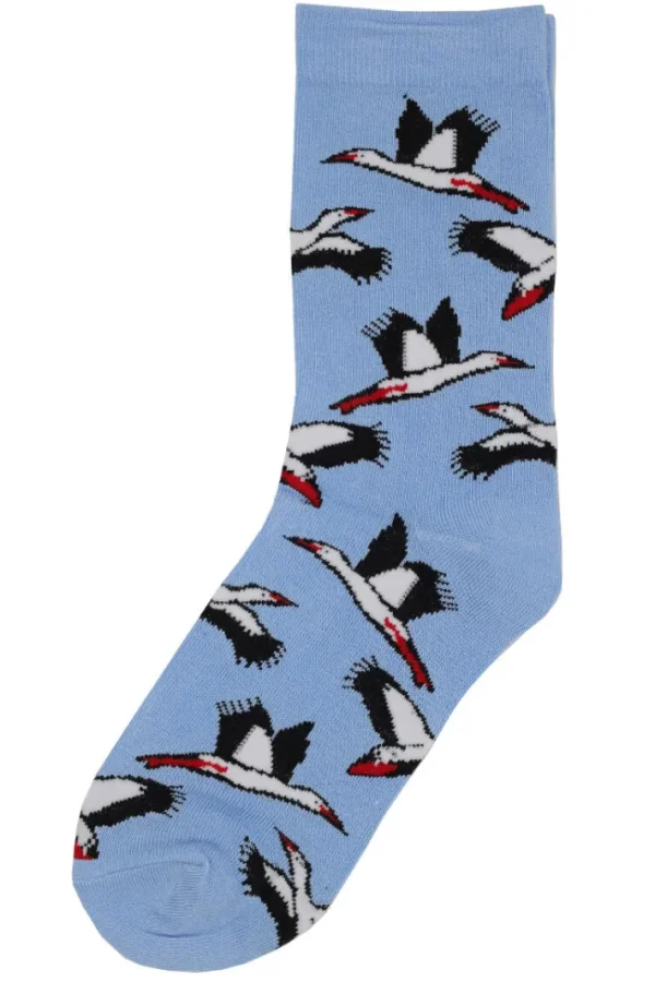 Danedanmark Ladies Socks Lt Blue STORKS