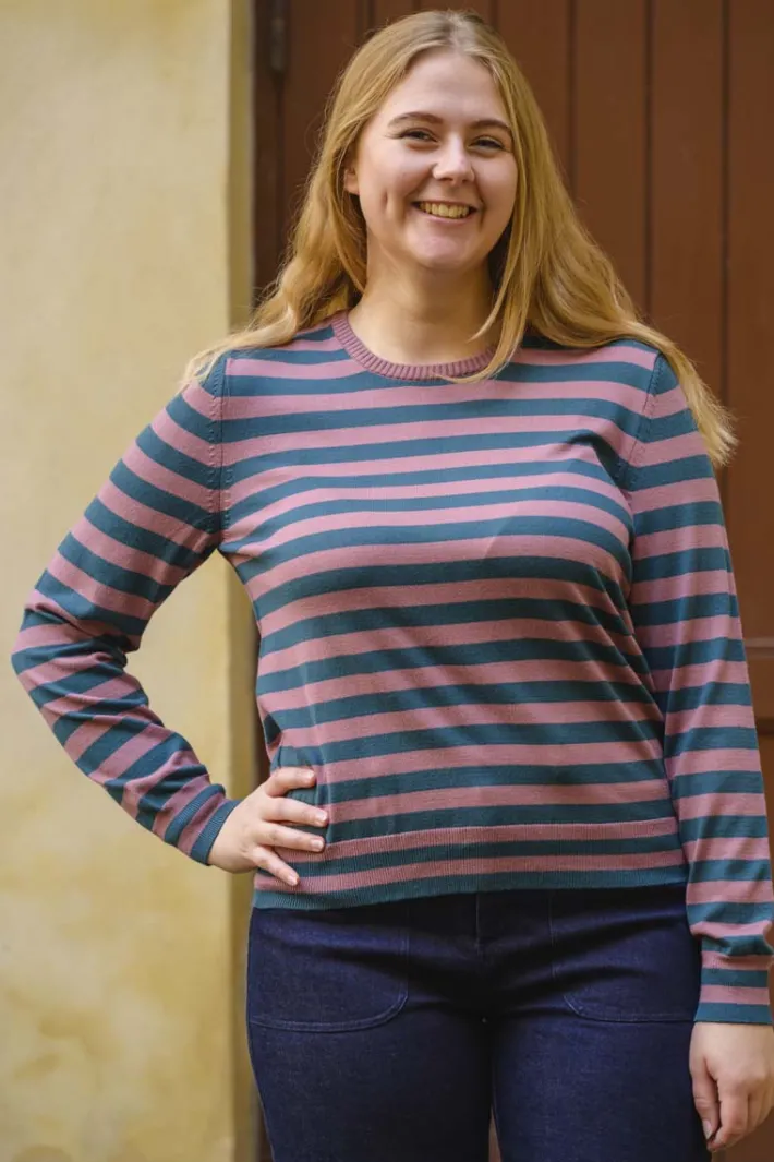 danedinner_viscose_sweate_0.webp Danedinner Viscose Sweater Antique Rose/Dark Slate