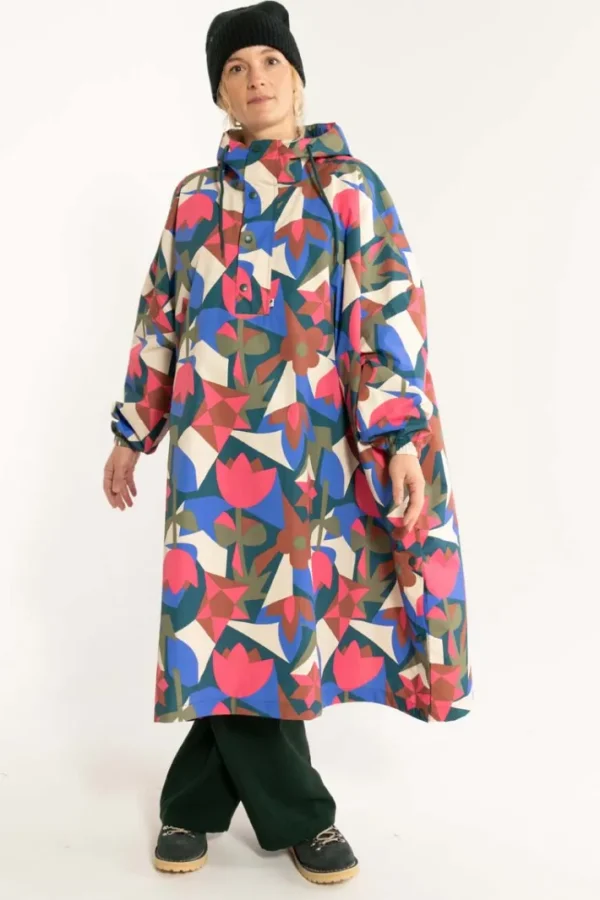 Danedream Drops Rain Poncho Dark Slate GEOFLEUR