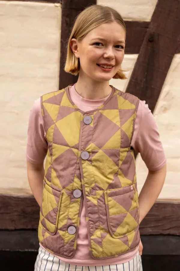 Danefield AOP Thermo Vest Dk Rose Beige/Beige DIAMETRIC