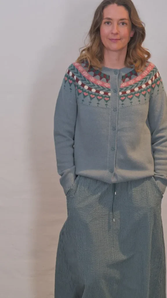 Danefondue Wool Cardigan Blue Grey