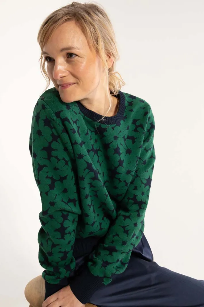 danefox_cotton_jaquard_sw_2-1.webp Danefox Cotton Jaquard Sweater Dark Pine/Dark Navy