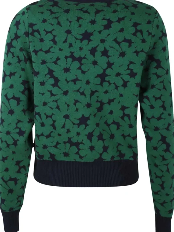 Danefox Cotton Jaquard Sweater Dark Pine/Dark Navy