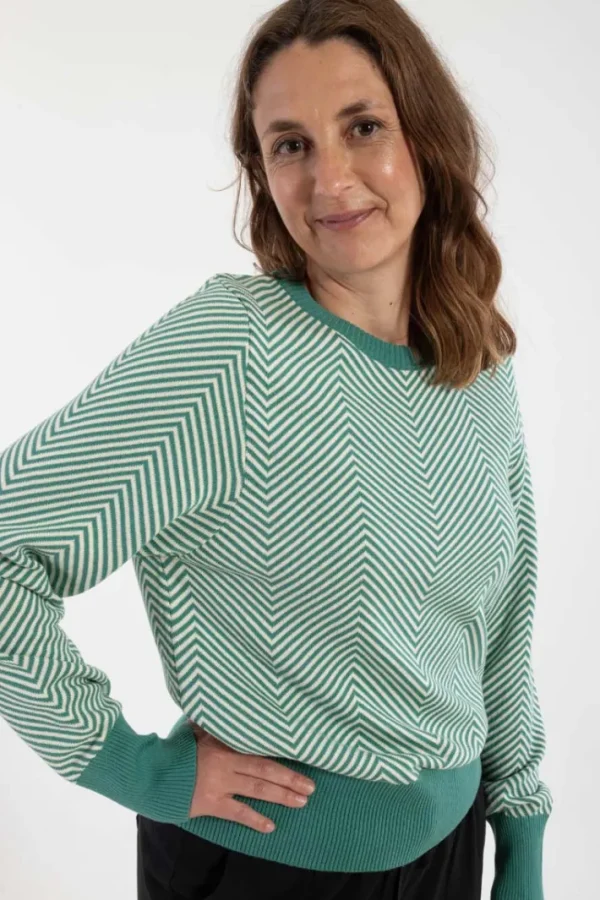 Danefox Cotton Knit Sweater Light Slate/Chalk