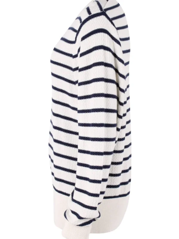 Danefox Cotton Knit Sweater Chalk/Dk Navy