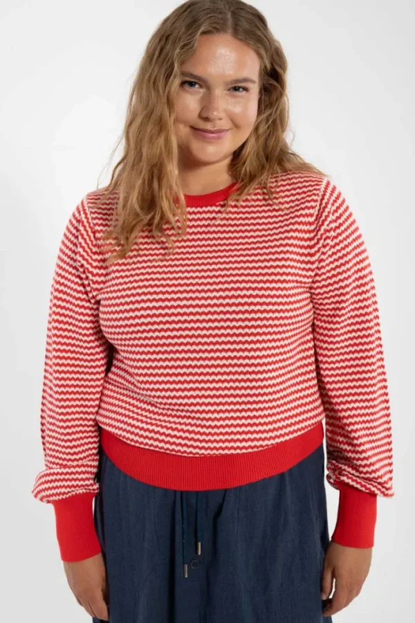 Danefox Pearl Knit Sweater Summer Red/Chalk