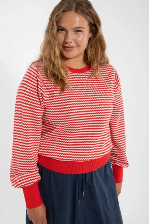 Danefox Pearl Knit Sweater Summer Red/Chalk