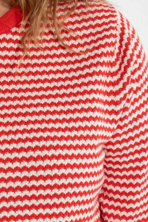 Danefox Pearl Knit Sweater Summer Red/Chalk