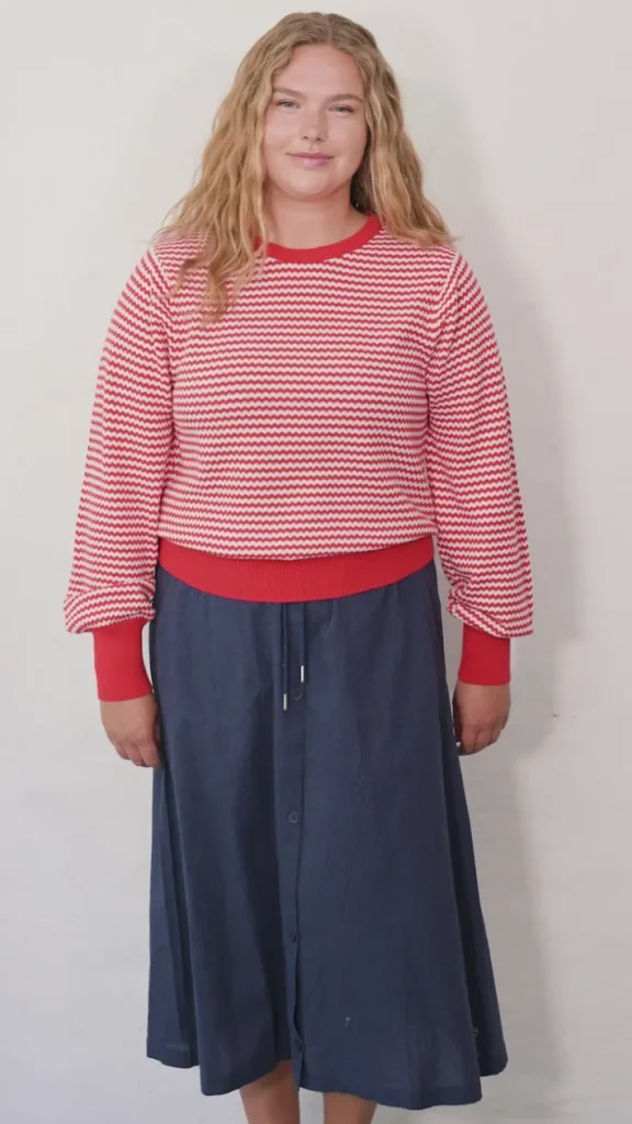 Danefox Pearl Knit Sweater Summer Red/Chalk