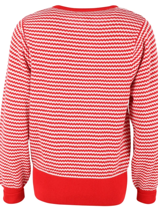 Danefox Pearl Knit Sweater Summer Red/Chalk