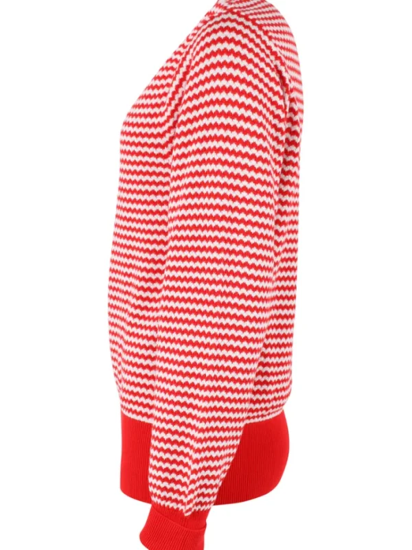 Danefox Pearl Knit Sweater Summer Red/Chalk