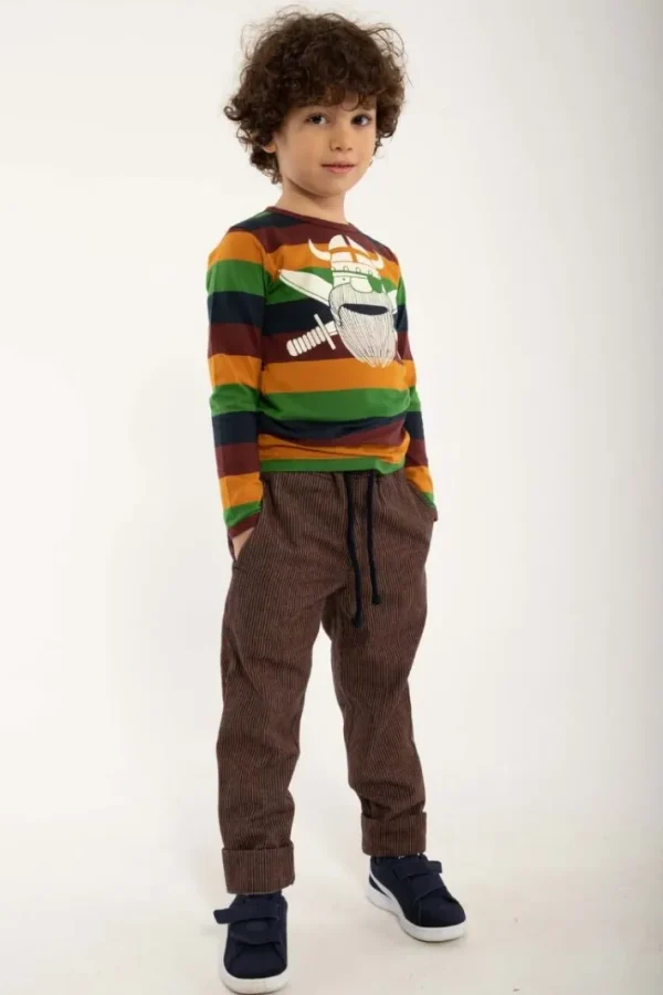 Danefrede Denim Pants Milk Boy Stripe Dk Navy/Occer