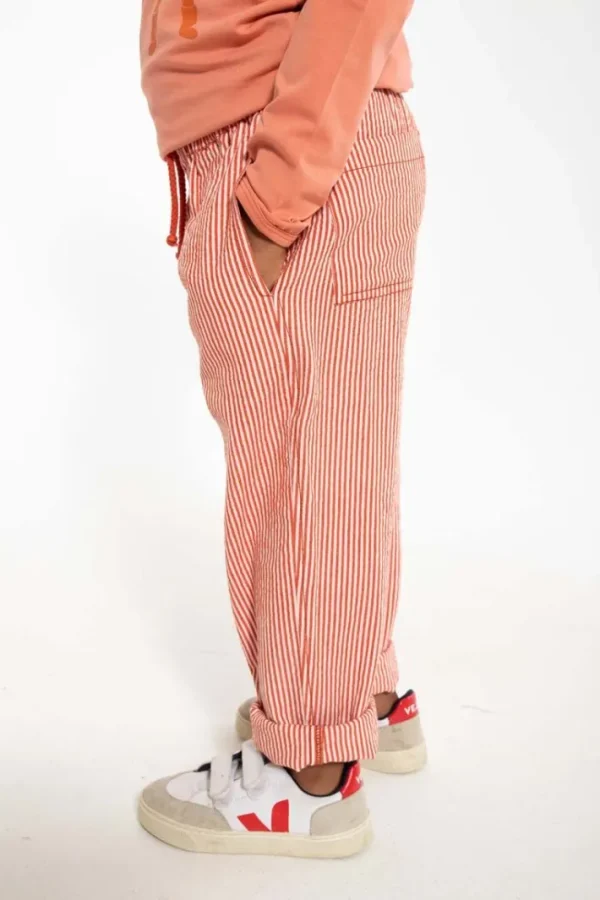 Danefrede Searsucker Pants Chalk/Bright Red