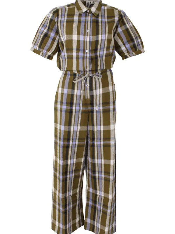 Danefruit Searsucker Suit Olive WOVENCHECK