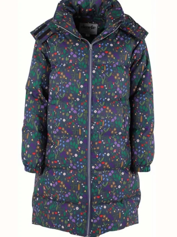 Daneget Down Winter Coat AOP Grey Marine BOTANICAL
