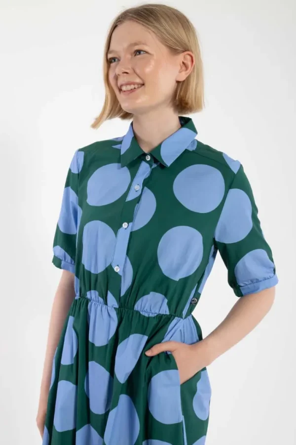Daneguldhorn Smooth Poplin Dress Verde DREAMYDOTS