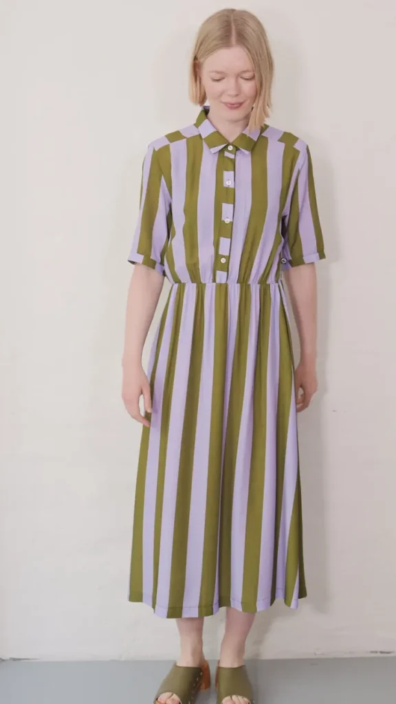 Daneguldhorn Viscose Dress Lilla/Olive