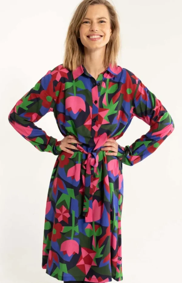 Daneheritage Viscose Dress Dark Navy GEOFLEUR