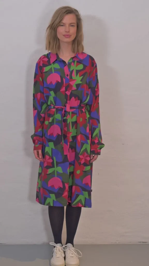 Daneheritage Viscose Dress Dark Navy GEOFLEUR