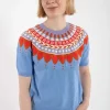 Danehope Cotton Knit Sweater Tee Waterblue