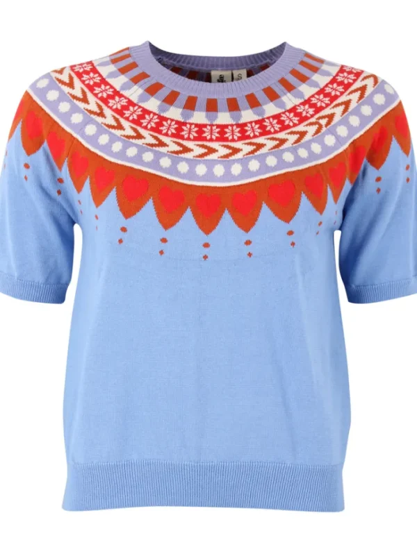 Danehope Cotton Knit Sweater Tee Waterblue