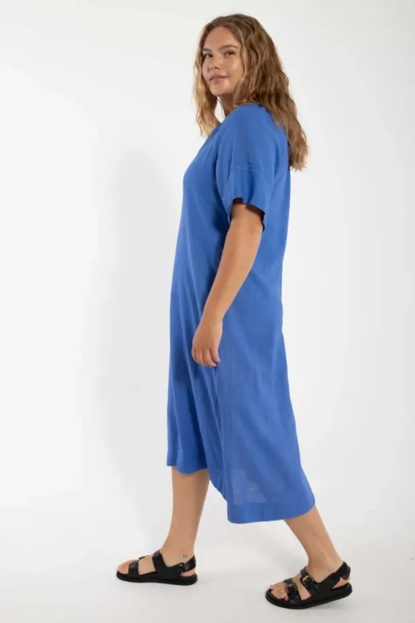 Danehostess Modal Linnen Dress Cold Blue