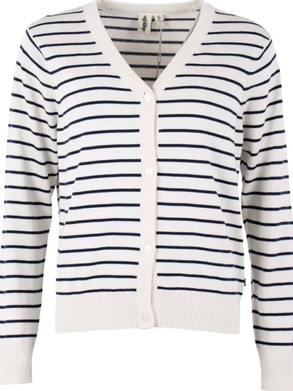 Danejolly Cotton Knit Cardigan Chalk/Dk Navy