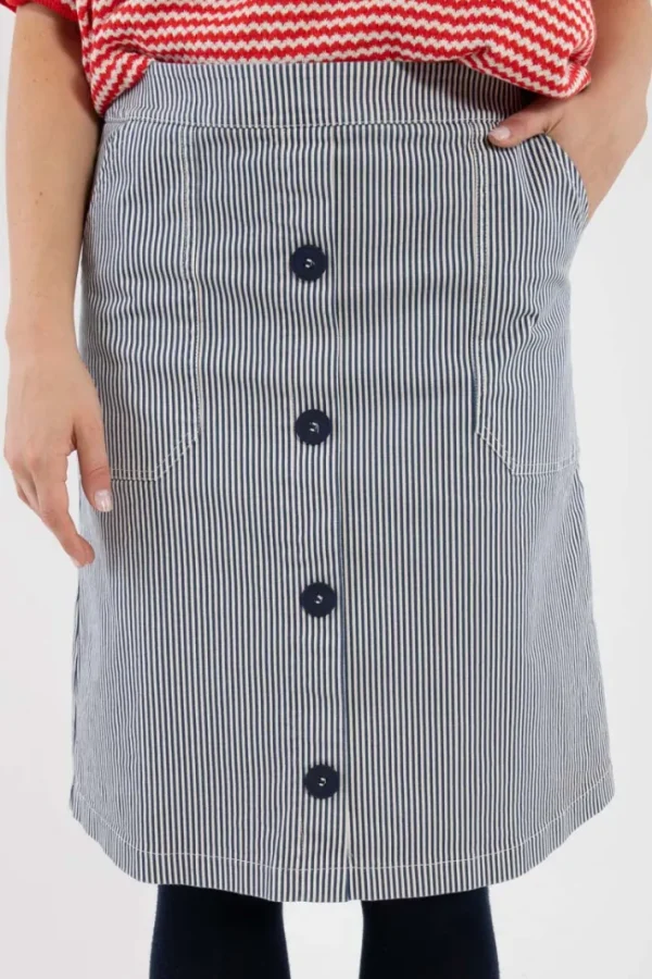 Danekage Stretch Canvas Skirt Dk Navy/Chalk