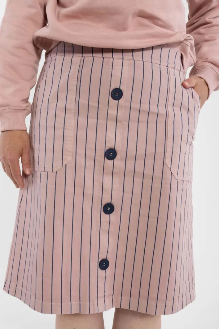 danekage_stretch_canvas_s_0.webp Danekage Stretch Canvas Skirt Rose Beige/Dk Navy