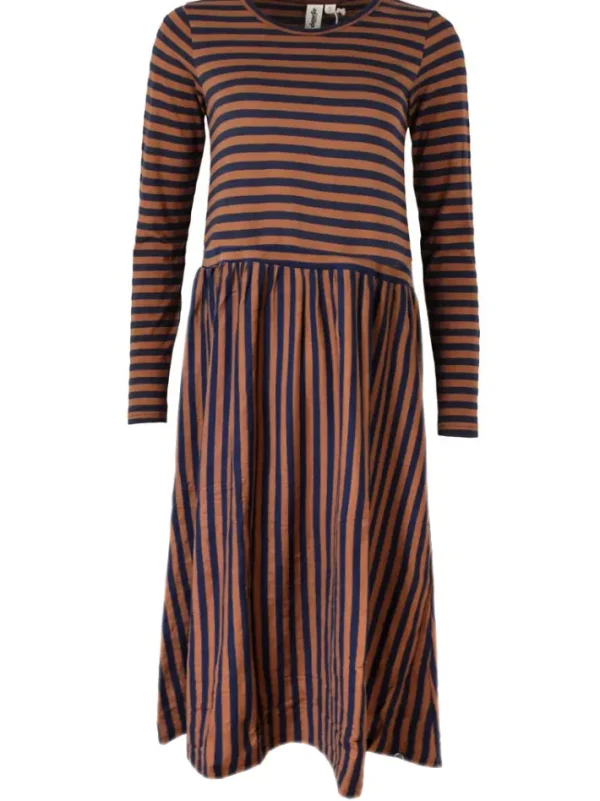 Danekroeyer Modal LS Dress Tobacco/Dark Navy