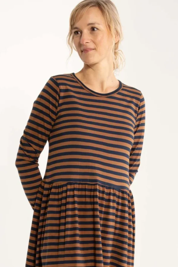 Danekroeyer Modal LS Dress Tobacco/Dark Navy