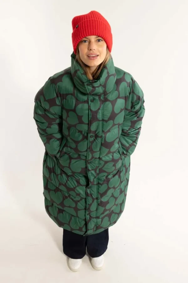 Danelamb Puffer Coat Black/Dark Pine