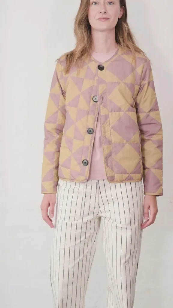 Daneland AOP Thermo Jacket Dk Rose Beige/Beige DIAMETRIC