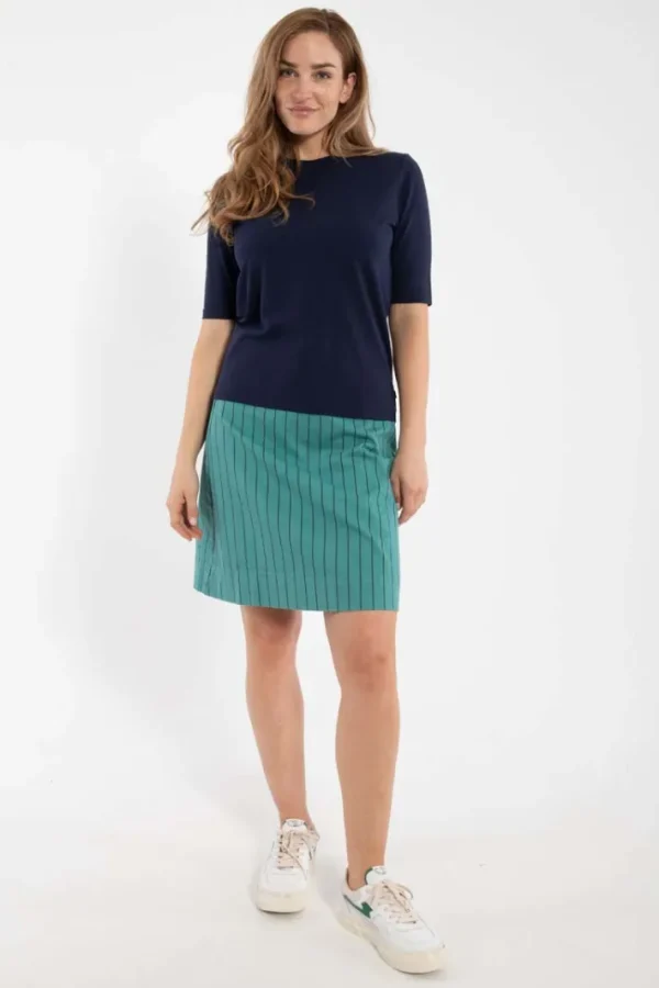 Danelondon Stretch Canvas Skirt Dk Navy/Verde