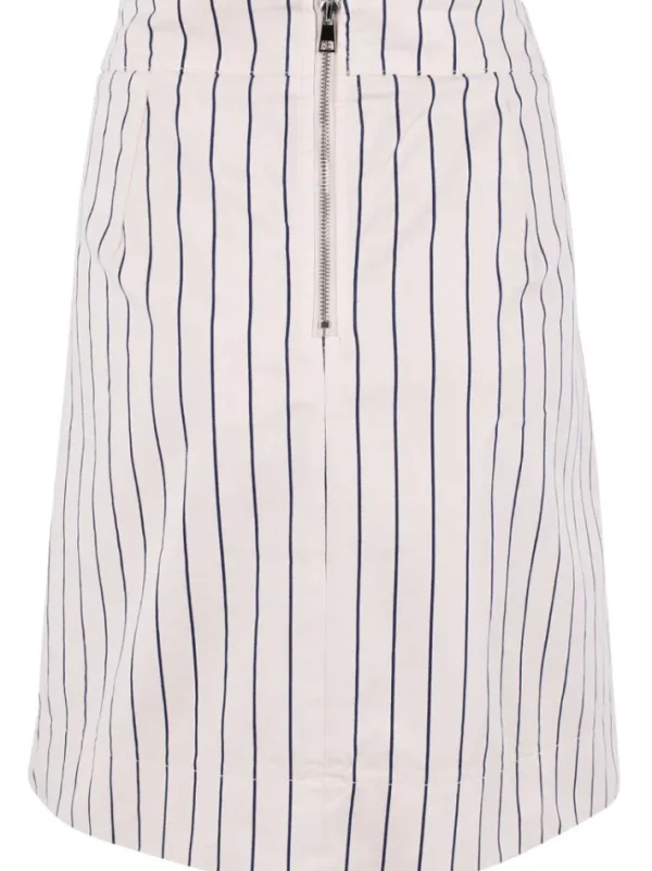 Danelondon Stretch Canvas Skirt Chalk/Dk Navy