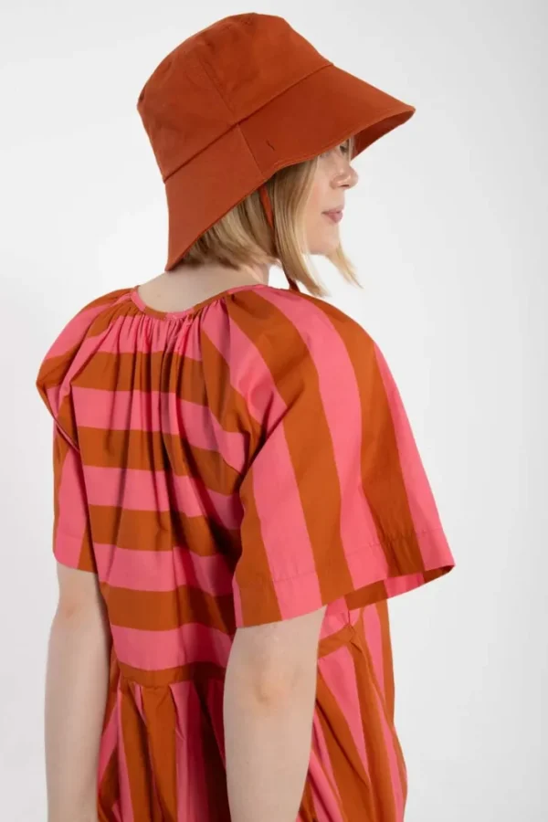 Daneluft Smooth Poplin Dress Bright Pink/Light Rust