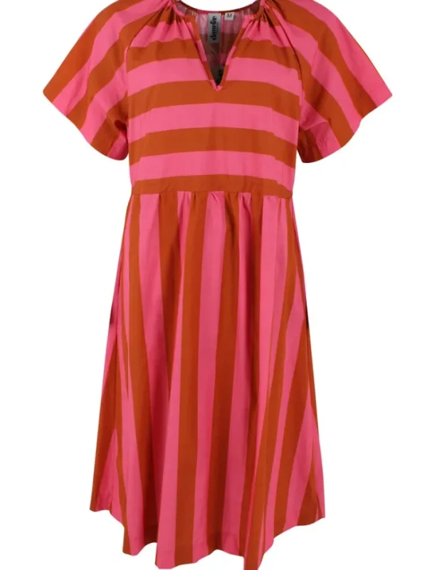 Daneluft Smooth Poplin Dress Bright Pink/Light Rust