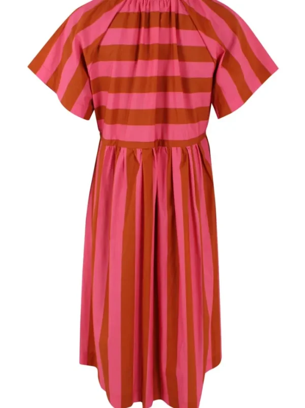 Daneluft Smooth Poplin Dress Bright Pink/Light Rust