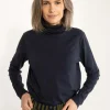 Danemanna Modal Rollneck Tee Dark Navy