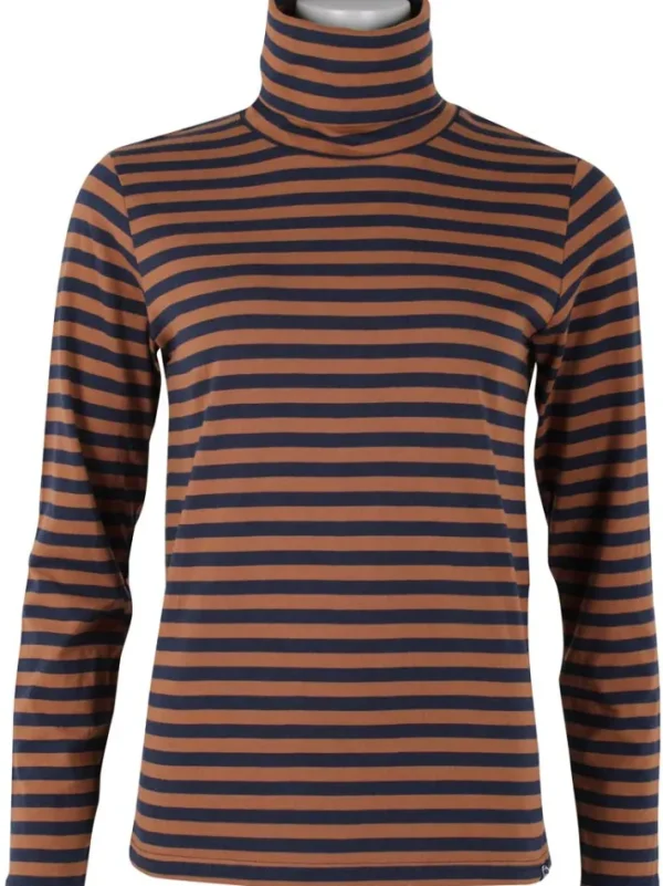 Danemanna Modal Rollneck Tee Tobacco/Dark Navy
