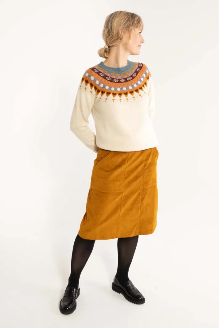 danemaren_cord_stretch_sk_1.webp Danemaren Cord Stretch Skirt Mustard