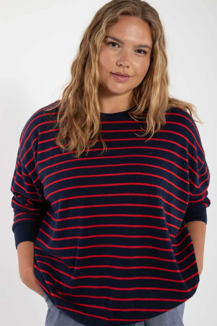 danemeadow_cotton_knit_sw_0-1.webp Danemeadow Cotton Knit Sweater Dk Navy/Summer Red